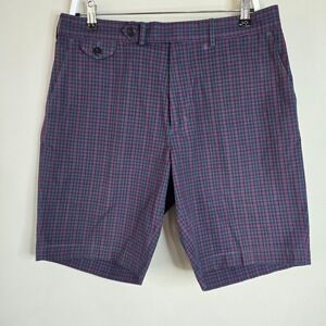 Polo Golf Ralph Lauren Mens 33 Purple Blue Plaid Links Fit Cotton Shorts